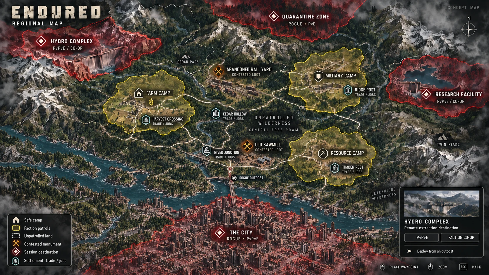 Regional world map concept art